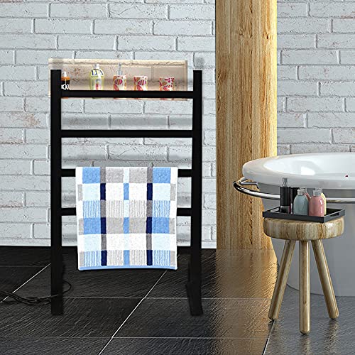Sèche-serviettes électrique portable en aluminium noir à 5 barres - 3