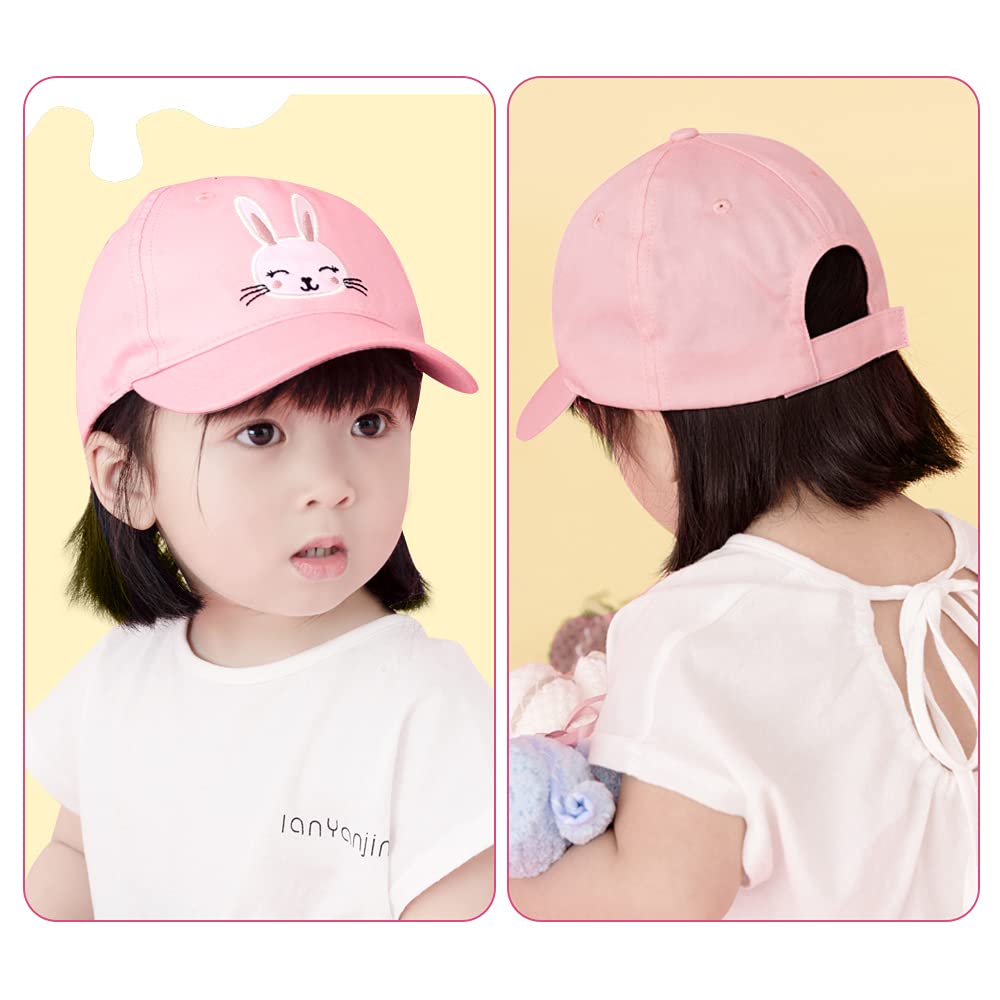 XIAOHAWANG Coton Enfant Casquette Broderie Ours Lapin Chapeau pour Bébé Fille Garçon Chapeaux De Soleil 6 Mois-10 Ans - 3