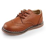 mintgreen Jungen Schnürhalbschuhe Schule Uniform Hochzeit Anzugschuhe Kinder Oxfords, Braun, 26 EU