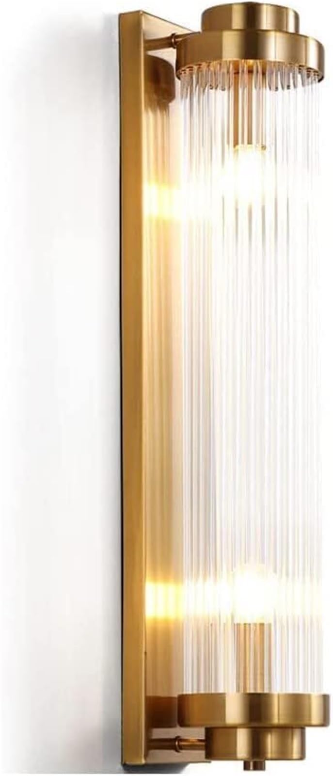 HPTHLY Gold Wall Sconce Light Fixture With E14 Luxury Crystal Glass Wall Lamp, Vertical Hardwired Indoor Lighting, Wall Lamps & Sconces For Bedroom Living Room Hallwa