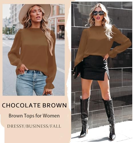 Image of Aifer Womens Blouses Dressy Casual Business Work Shirts Mock Neck Tops