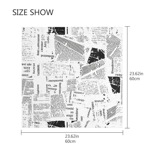 Vintage Newspaper Silk Head Scarf for Women 23.6" Square Satin Bandana Sleeping Hair Wrap Neck Scarves2