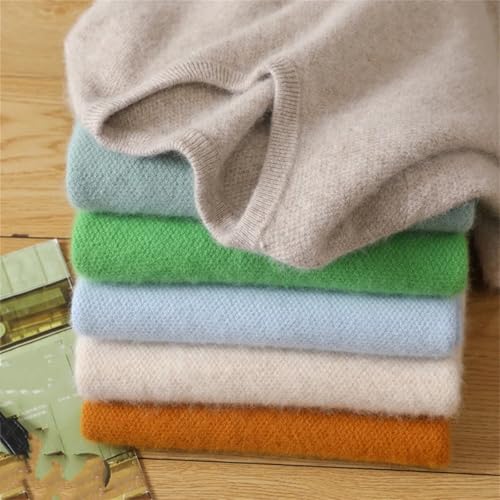 Vogrtcc Men's Cashmere Knitting Warm Round Neck Pullover3