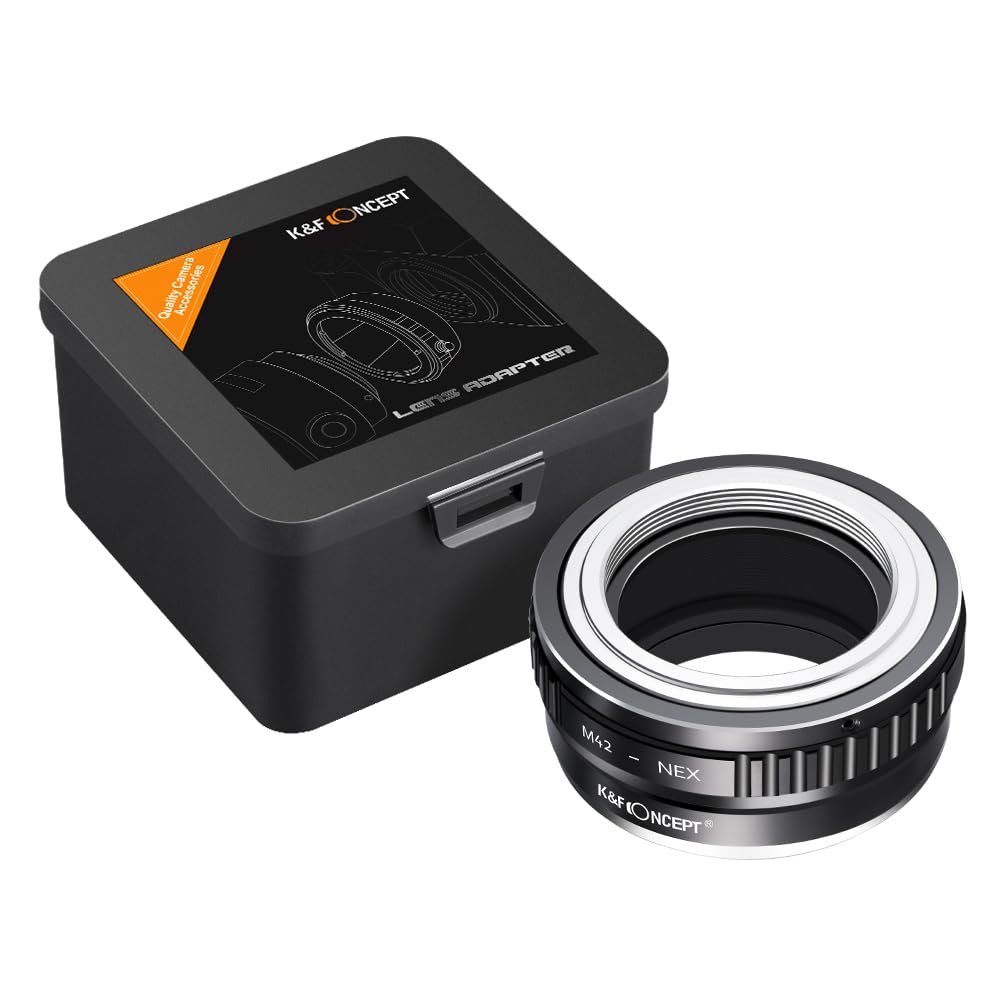 K&F CONCEPT M42-NEX II Kupfer-Bajonett Objektivadapter,Adapter Ring,Sony NEX Adapter,Objektiv Adapterring für M42 Objektiv auf Sony NEX E-Mount Kamera Sony Alpha NEX-7 NEX-6 NEX-5N NEX-5 NEX-C3 NEX-3