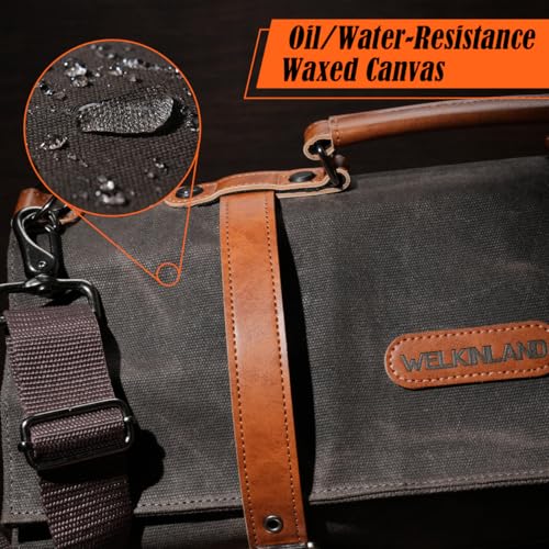 WELKINLAND 13-Pocket Canvas Leather Roll