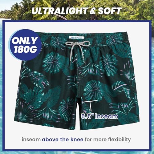 Image of maamgic Mens Swim Trunks 5 Inch with Mesh Liner Breathable for Beach
