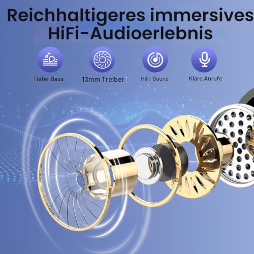 kabellose Bluetooth-Kopfhörer, Immersive HiFi Stereo, In Ear Kopfhörer – Ansicht 2
