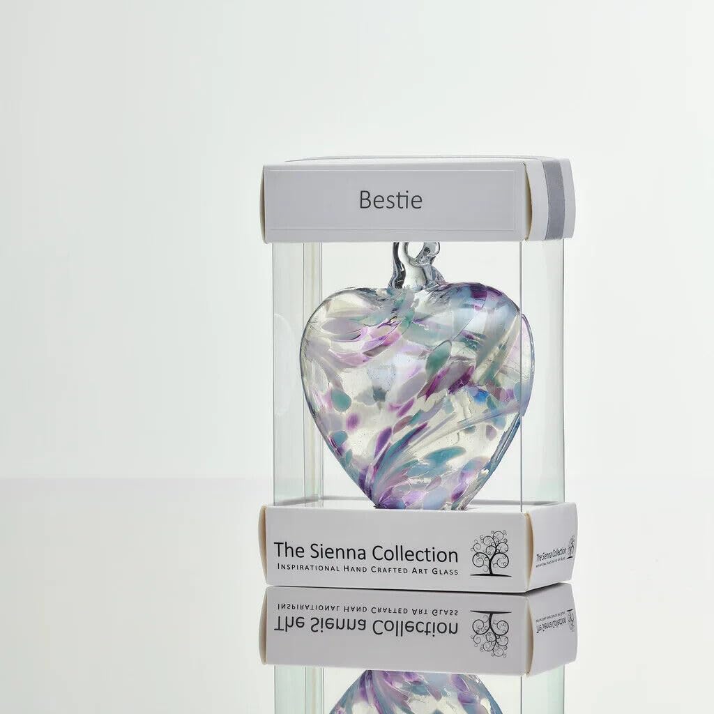 Generic Sienna Glass 8cm Friendship Heart - Bestie
