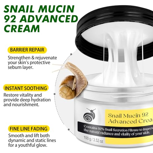 Snail Mucin 92% Repair Serum Cream by XIAMOFUZHOU — view 4