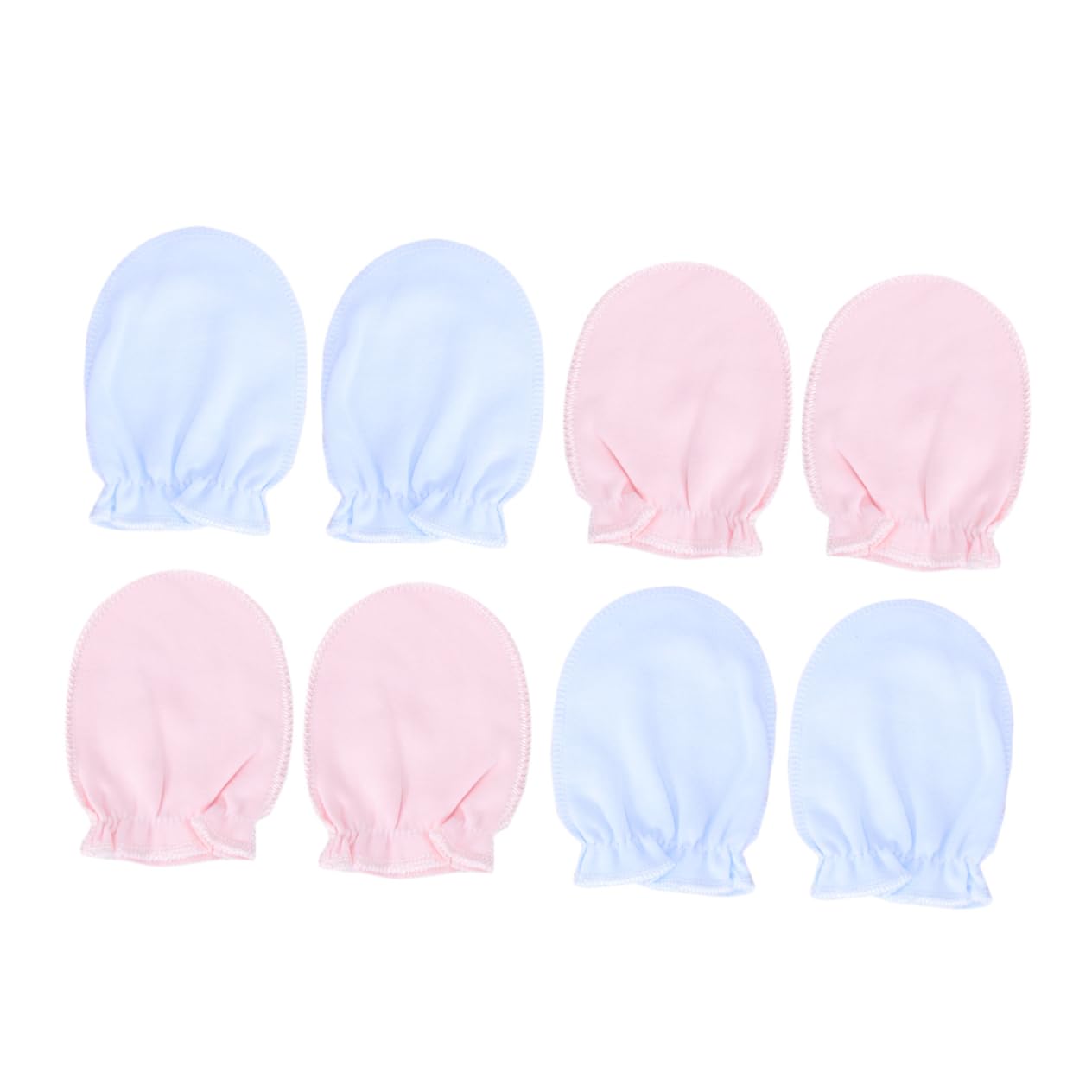 TOGEVAL Anti-scratch Baby Gloves 8 Pairs Newborn Gloves Soft Warm Cotton One Size for Infants Face from Scratches Random Color