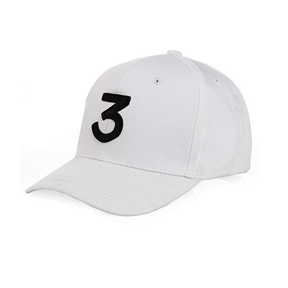 IVYRISEEmbroider Baseball Caps with Number 3，Classic Adjustable Strap, Cotton Sunbonnet Plain Hat