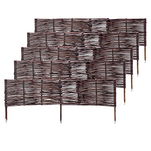 KADAX Beetbegrenzung aus Weide 100 x 40 cm Weidengeflecht für Beete,...