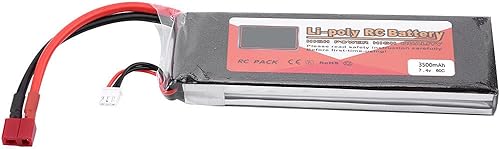 Miniatura 5 de Batería Lipo recargable 2S de 7.4 V Lipo con enchufe en T para coche a control remoto, camión, barco, vehículos (3500mAh 60C)