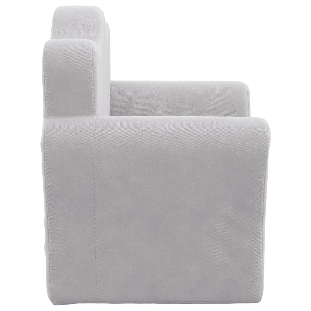 vidaXL Sofá para Niños, Sillón con Respaldo Reposabrazos, Mini Sofá Infantil, Asiento Sofá para Dormitorio Sala de Juegos, Felpa Suave Gris Claro