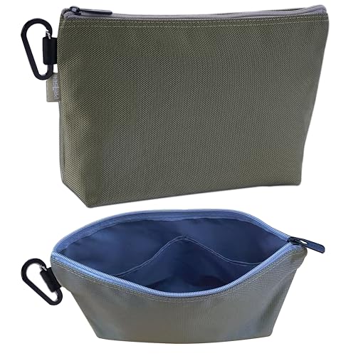 PRESEE Bolsa de herramientas con cremallera pequeña bolsa organizadora con mosquetón de metal, nailon 1680D resistente para llaves, destornilladores, alicates, artículos de papelería y suministros de