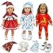 YOFAPA Mädchen Puppe Kleidung Set: Babypuppe Kostüm 18 Zoll Puppe Outfits Spielzeug Puppe Kleidung Kleine Puppen Kleid Stiefel Hosen Hüte Kinder Puppe Outfit für Weihnachten Xmas Party Geburtstag