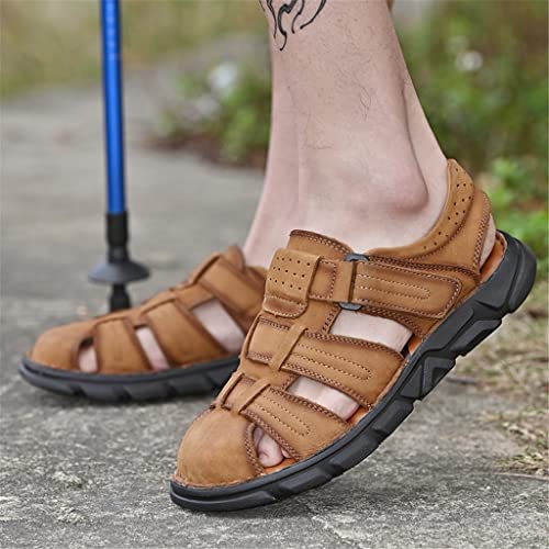 Fashion Men's Casual Sandals Stretch Lightweight Beach Men's Sandals Men's Shoes Flat Shoes(D,38 Code)3