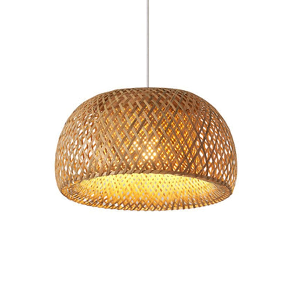 CHUNGYANG Bamboo Art Chandelier Japanese Restaurant Kitchen Island Lighting Fixture Southeast Asian Bamboo Tea Room Entryway Decorative Lamp Fixture Adjustable Height Natural Bamboo Woven Lampshade