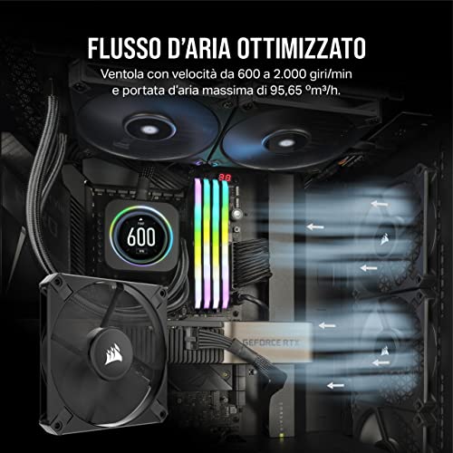 AF120 SLIM, Ventola PWM da 120 mm con Cuscinetto Fluidodinamico (Fattore di Forma Ridotto, Riduzione del Rumore, 600 RPM a 2000 RPM, Modalità Zero RPM) Confezione Singola, Nero - Sistema di raffreddamento - Immagine 4