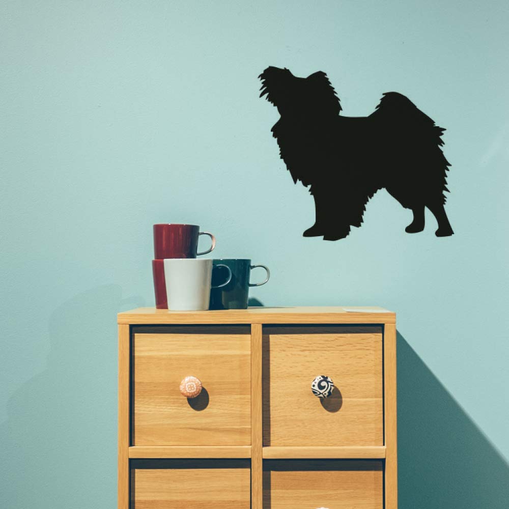 Gadgets Wrap Wall Decals 29CM Wall Stickers Black Color - (Papillion Dog)