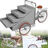ZHPPED Dreirad-Verkaufswagen, Blumenwagen, Kiosk, Bauernmarktstand, mobiler Imbisswagen für den Außenbereich, mobiler Verkaufswagen, Kaffee-, Milch-, Tee- und Nachtmarktstand, Imbisswagen Grey