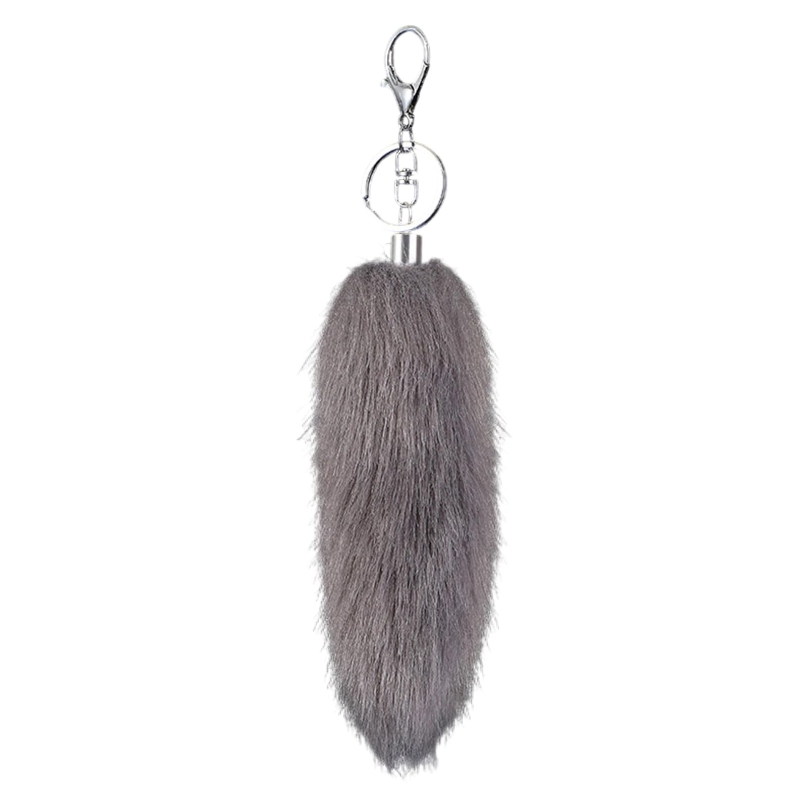 ZWWAAZHF Plush 16cm Long Faux Furs Animal Tail Keychain Bag Ornament Handbag Phone Accessory Stylish Backpack Pendant Soft Faux Furs Keychain Decoration