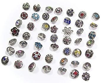 ALLinONE 100pcs 12mm مختلطة حجر الراين التقط زر المجوهرات سحر الحرف اليدوية   