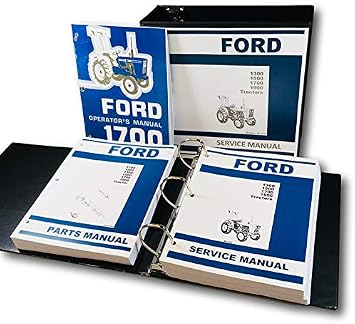 Manual Set for Ford 1700 Tractor Service Parts Operators Shop Book Overhaul Repair