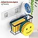 MURLONG Sponge Holder Smiley Face, Sink Caddy for kitchen Sink, Kitchen Organizer Sponge Holder with 2 PCS Suction Cups/1 PCS Adhesive Strips, Designed for Sponge, Soap, Dish brush, Scrubber-Black
