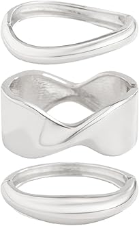 Gold Bangle Bracelets for Women Silver Plated Wide Wire Chunky Cuff Bracelets Trendy Hinged Cuff Open Wide Chunky Silver Bracelet Irregular Minimalist Bangle Jewelry