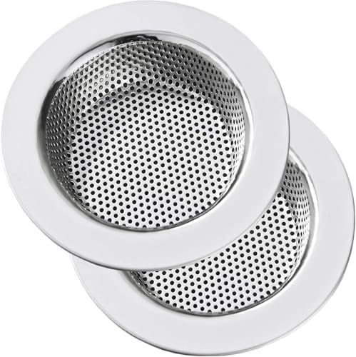 SHINEDOWN 2 Pack Stainless Steel Kitchen Sink Strainer Basket 4.5 Inch Wide Frame Drain Hair Catcher Rustproof Sink Drain Strainer for Kitchen