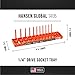 Hansen Global 92002 SAE & Metric, 2-Row Socket Tray Set - 6-Pieces, Orange