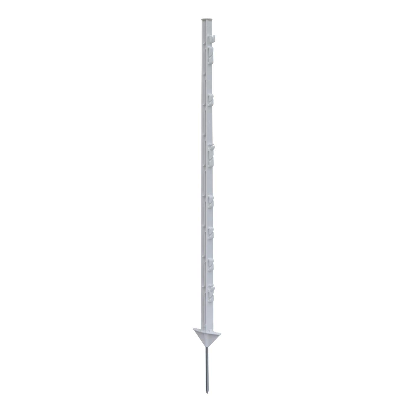 VOSS.farming 20x Kunststoffpfähle, 105cm, 10 Ösen, Weiss