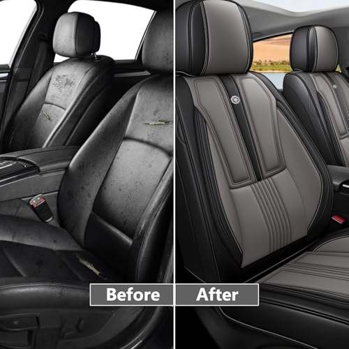 Image of Custom Car Seat Cover for Jeep Gladiator 2020-2026,Easy install,Black Gray | nappa leather seat protector,full coverage seat covers,all weather seat cover,waterproof,anti-slip,easy clean,2 seat Standard