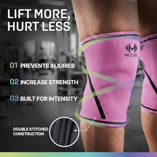 Image of Modvel Strength 7mm Knee Sleeves (Pair) for Weightlifting & Powerlifting (USPA, IPL Approved) | High-Performance Knee Compression Support For Squats, Weight Lifting - Men and Women