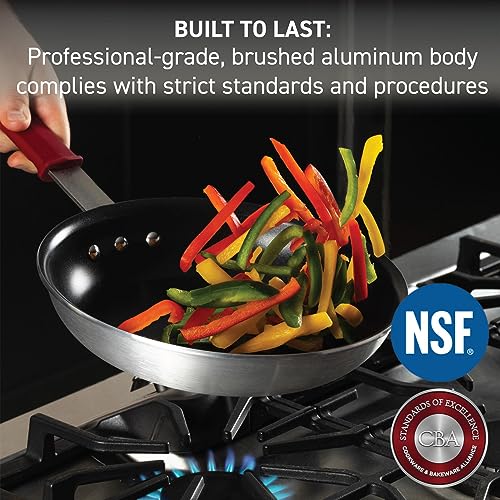 Image of T-fal Professional VX3 Brushed Nonstick Fry Pan with Stainless Steel Handle 8.5Inch, Oven Broiler Safe 400F, Cookware, Pots and Pans, Skillet, Restaurant & Business Grade, Certified NSF and CBA, Black