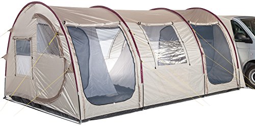 Skandika Busvorzelt Esbjerg Travel 4 Protect | Freistehend, für 2 oder 4 Personen, eingenähter Zeltboden, Stehhöhe 210 cm, 2 Schlafkabinen, 3000 mm Wassersäule, wasserfest, Tunnelzelt für Bus, Van