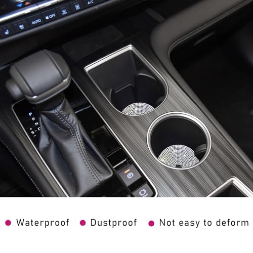 Image of Ziciner 2PCS Bling Car Cup Holder Coaster, 2.73 Inch Anti-Slip Cup Insert Coasters, Crystal Rhinestone Auto Drink Cup Mat, Universal Interior Decor Car Accessories for Women Girls (AB)