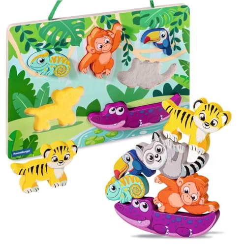 Ravensburger 4872 Play+ Puzzle magnétique en Bois : Jungle, Jouet à partir de 1 an