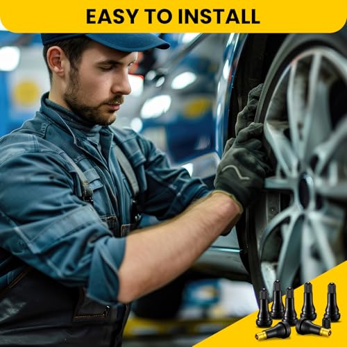 Image of Tallew 600 Pieces TR413 Tire Valve Stems, Rubber Snap-in Tubeless, Black | for 0.459 Inch Rim Holes Car Tubeless Tires, Standard Length Replacement, Bulk for Auto Repair Shops, Black Snap in Design