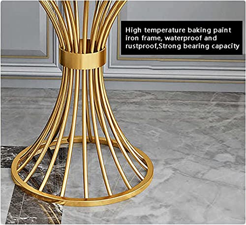 Image of Round Coffee Table Side Table Modern Home Decor Tea End Table for Living Room Bedroom and Balcony (Golden & Black)