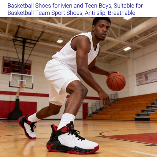 Image of Beita Basketball Shoes for Men High Upper Sneakers Breathable Sports Shoes Anti Slip