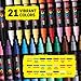 posca Top Selling Paint Markers, 1M Extra Fine Tips, Acrylic Artist Recommended Pens for Coloring Gifts, Decorations, Fabric, Canvas, Glass, Rocks or Metal, Set of 21