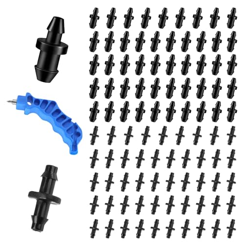 Hydrogarden 100 Pièces Bouchons de Trou d'Irrigation Goutte à Goutte, 1/4 Pouce Bouchon d'Irrigation Goutte à Goutte Fermetures d'Extrémité de Tube d'Irrigation...
