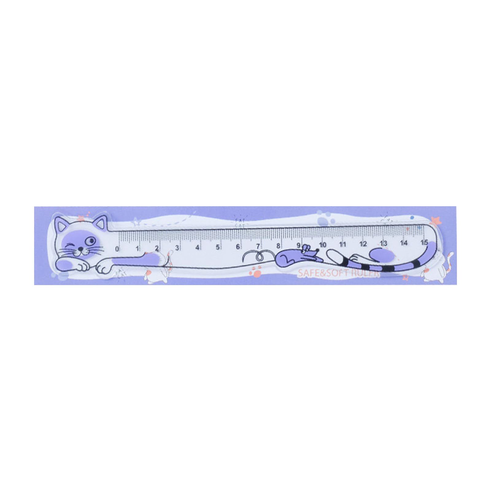 15cm Lovely Cats Ruler with Scale Soft Straight Rulers Measuring Tool for Engineering Teaching Lovely Cats