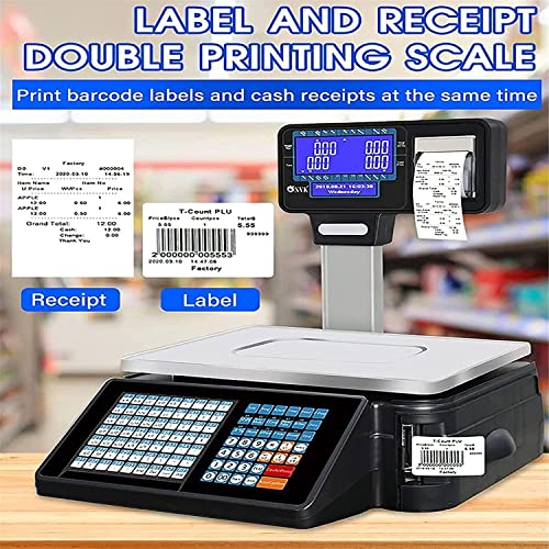 Báscula Comercial Digital con Pantalla Doble y Teclado miniatura 2