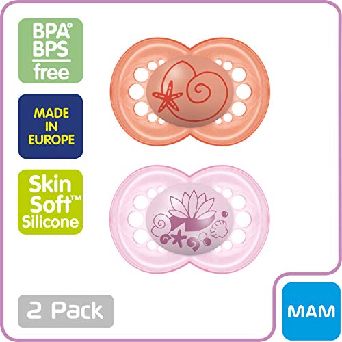 Image of MAM Original Matte Pacifier (1 Sterilizing Pacifier Case), 6 Plus Months, Unisex Baby Pacifier & Original Baby Pacifier, Nipple Shape Helps Promote Healthy Oral Development, Sterilizer Case