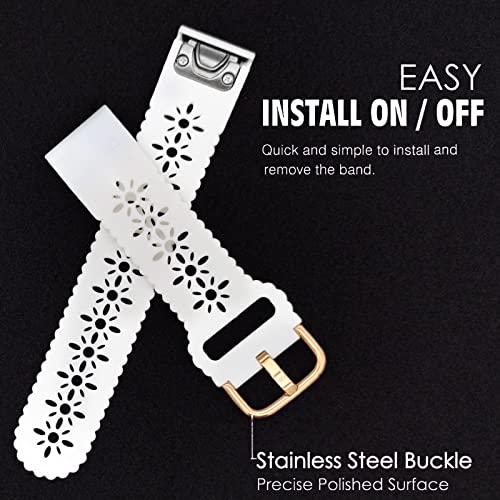 YOOSIDE Quick Fit 20mm Silicone Watch Strap Compatible with Garmin Instinct 2S/ Fenix 7S/ Fenix 6S/ 5S - Image 2