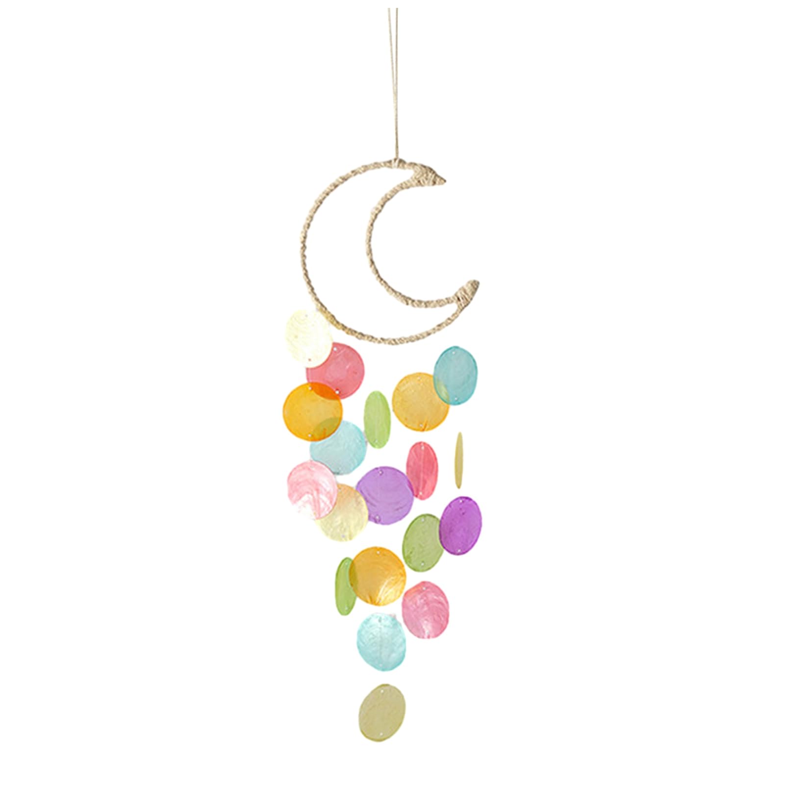Wind Chimes for Outdoor Indoor Decor, Wind Chime Eye-catching Exquisite Creative Easy Installation Bright-colored Shell Moon Hanging Dream Catcher Home Decor Dream