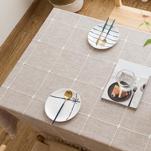 Nappe en lin à treillis pour repas de jardin et tables de salle à manger bohèmes - 5